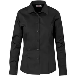Ladies Long Sleeve Milano Shirt Black Front